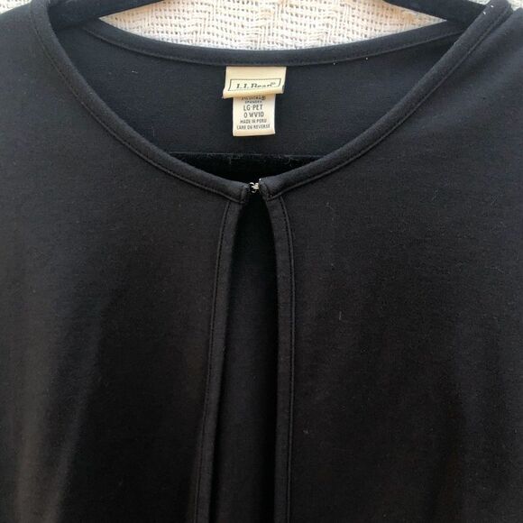 L.L. Bean Soft Cardigan Black Petite - Picture 3 of 9